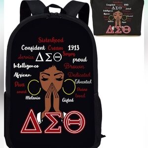 Delta Sigma Theta Backpack and Cosmetics Bag